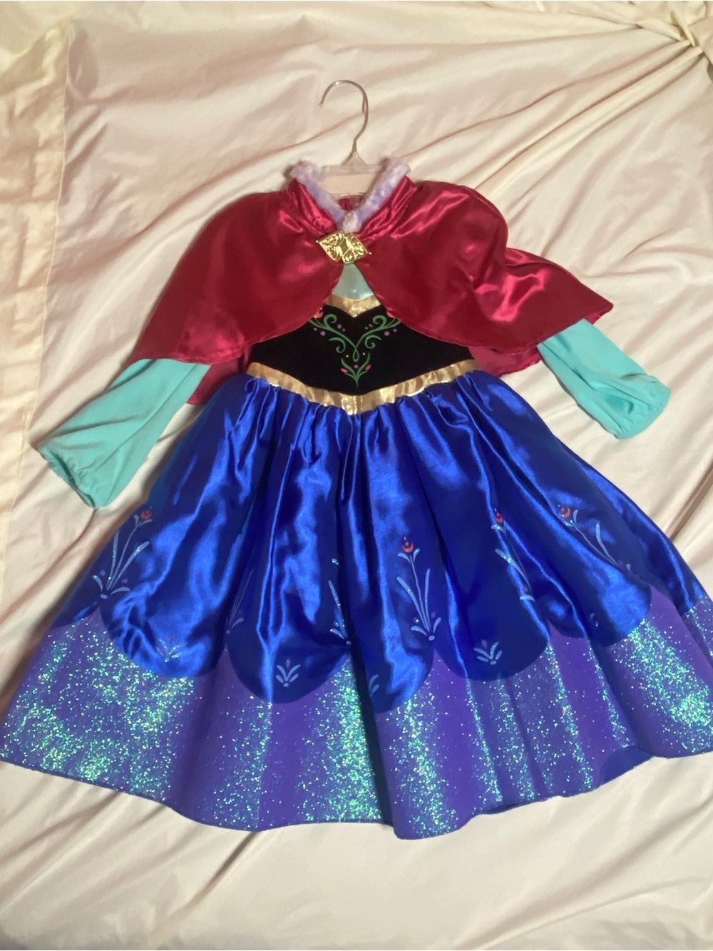 Disney Blue, Red & Aqua Princess Cape Dress size 2